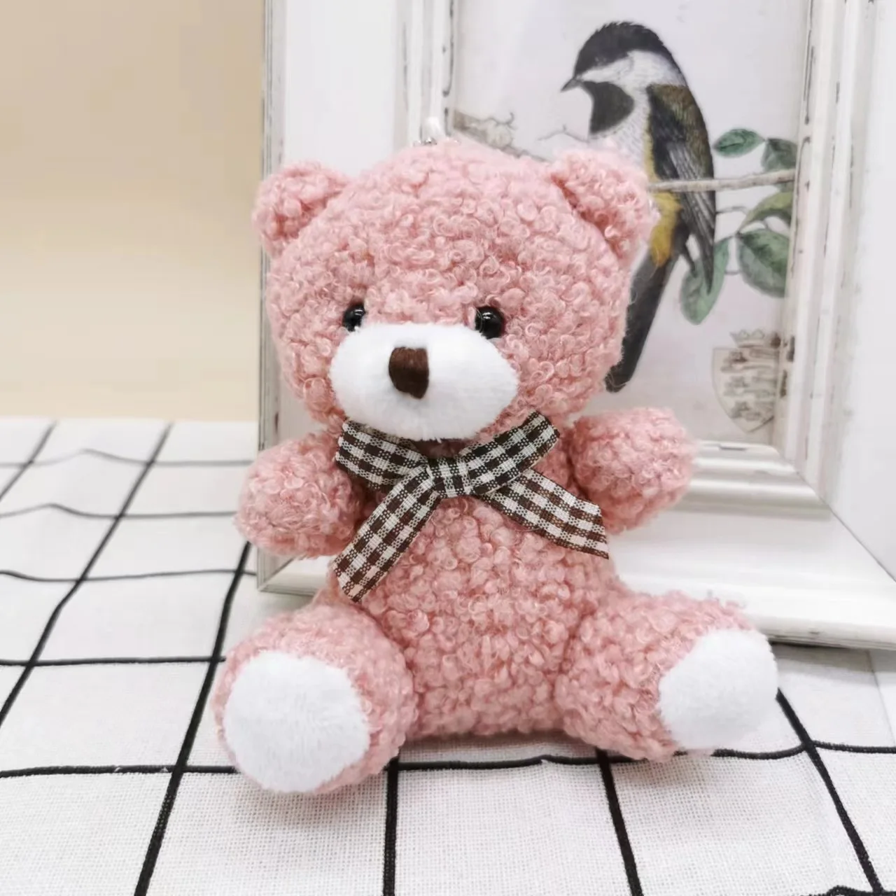 Cute sitting posture mini bear Teddy Bear doll plush toy key chain car decoration bag small pendant