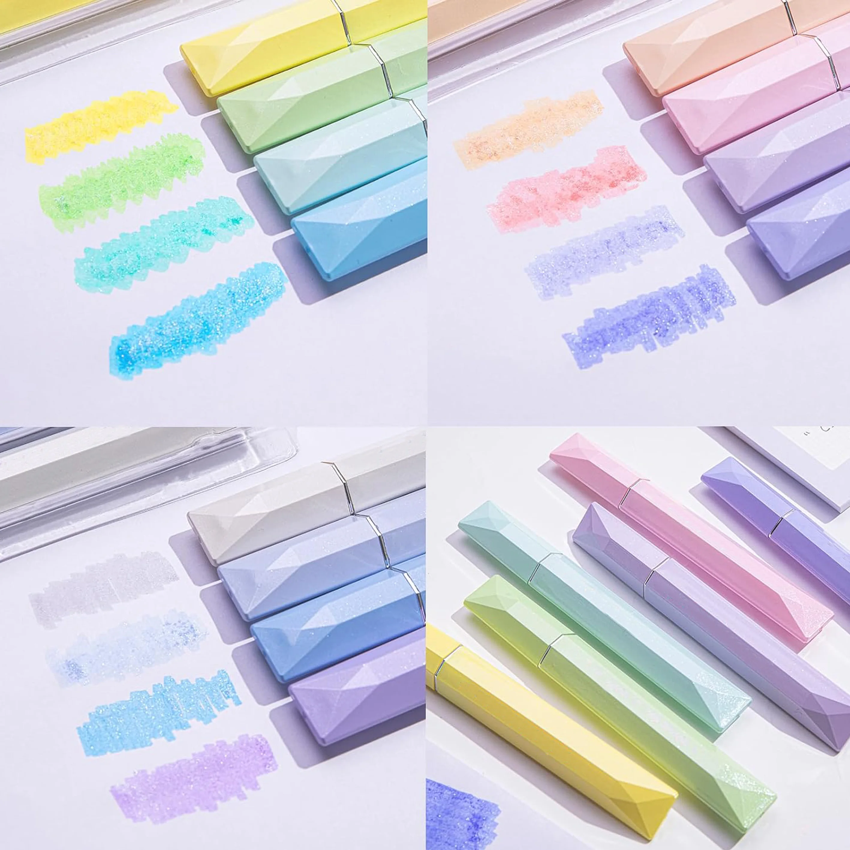 12 Assorted Colors Pastel Bible Highlighters Glitter Highlighter Marker Pen Set