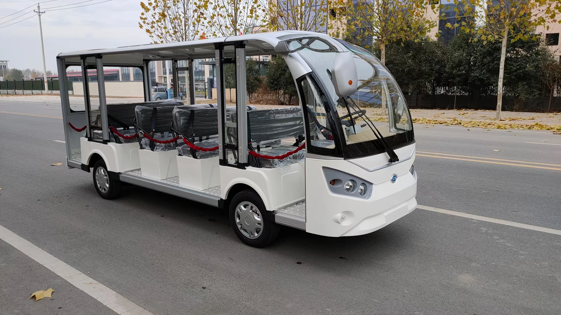 Electric sightseeing bus long-term supply 14 seats open tour bus campus bus quality assurance LM-GD14A