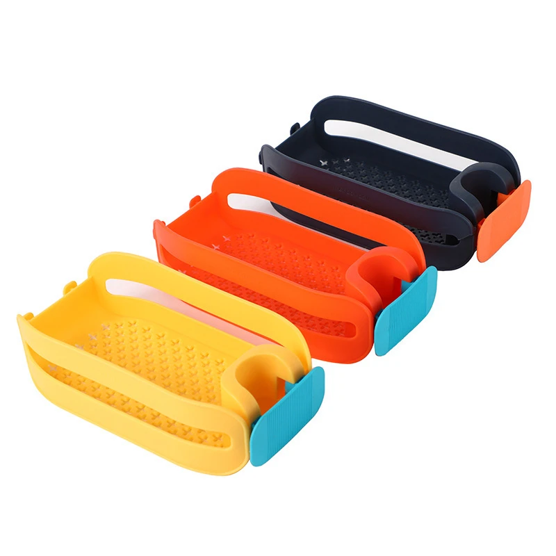 2 in 1 Kitchen Bathroom Faucet Hanging Type Plastic Sink Organizer Garbage Drain Rack Soap Sponge Holder