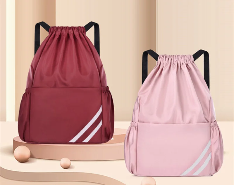CPC Custom Logo Lightweight Waterproof Folding Sport Gym String Bag Drawstring Backpacks for Swimming