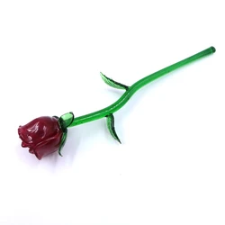 Beautiful Murano Lampwork Long Stem Glass Rose Flower Wholesale For Valentines