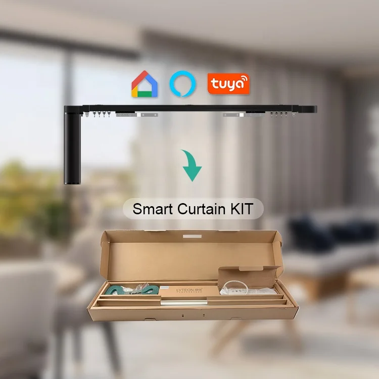 Smart home curtain motor track set popular diy intelligent curtain kit with 3.2 m track and M100 curtain motor