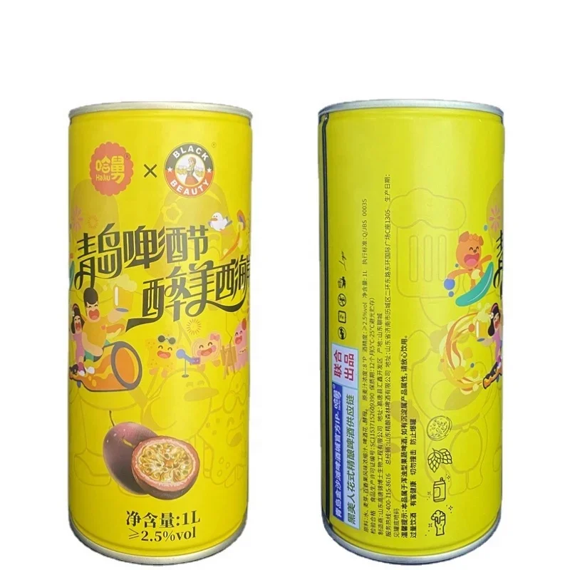 Ha Jiu Passion Fruit Craft Beer Alcoholic Beverage Manufacture OEM Beer Drink 1L Lager Beer in Cans