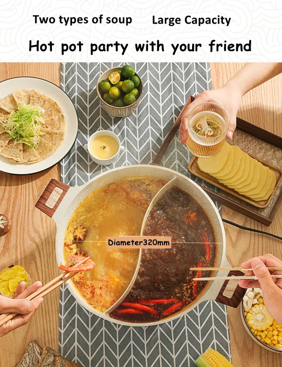 Japanese Style Hot Pot 28cm Aluminum Alloy Non-Stick Shabu Shabu Pot