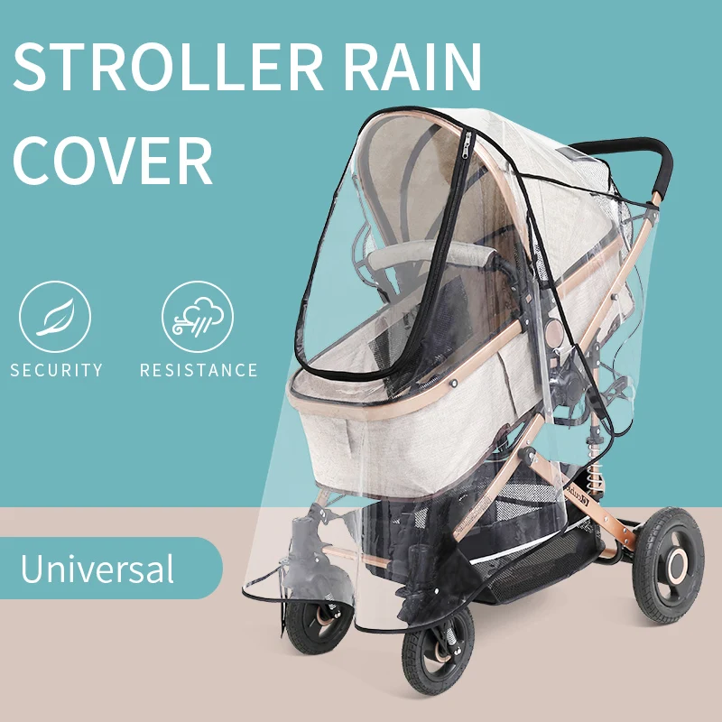 Universal Stroller Rain Cover, Weather Shield with Net for Baby Travel Windproof  Waterproof