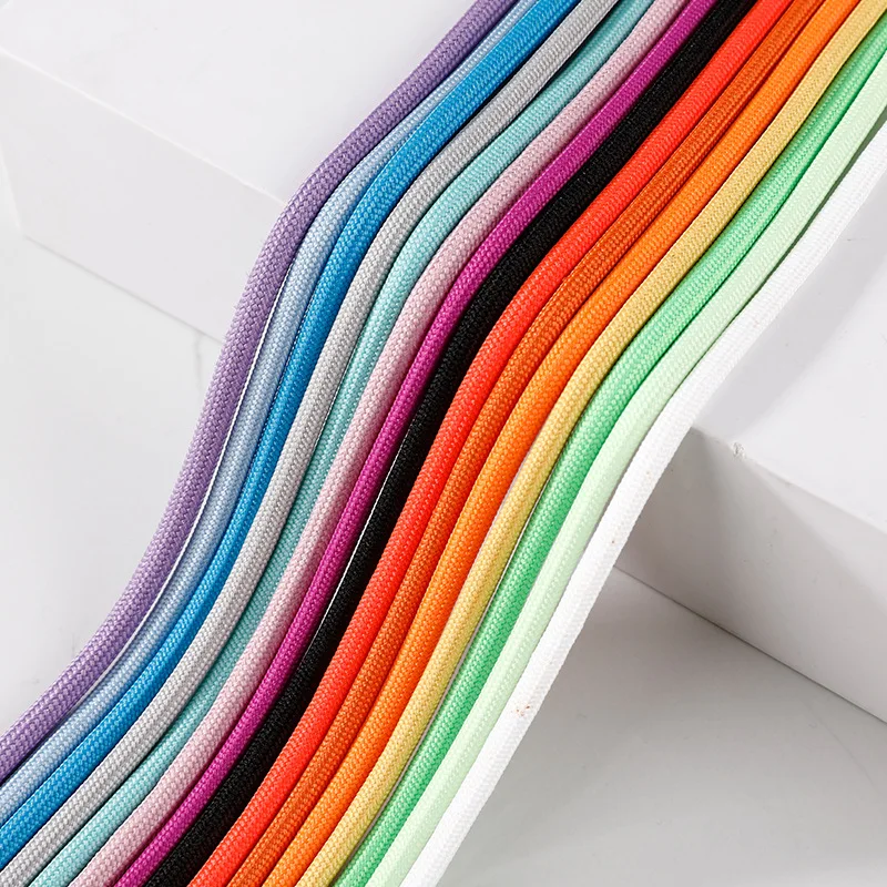Drip rubber shoelaces 5mm width 160cm round shoe laces colorful rope shoelaces for shoes