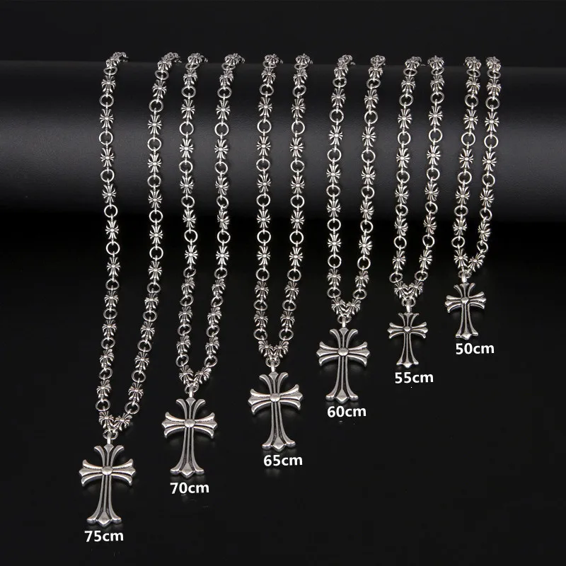 Cross Necklace Pendant Necklace Chrome Cross Alloy Cross Necklace for Women Men