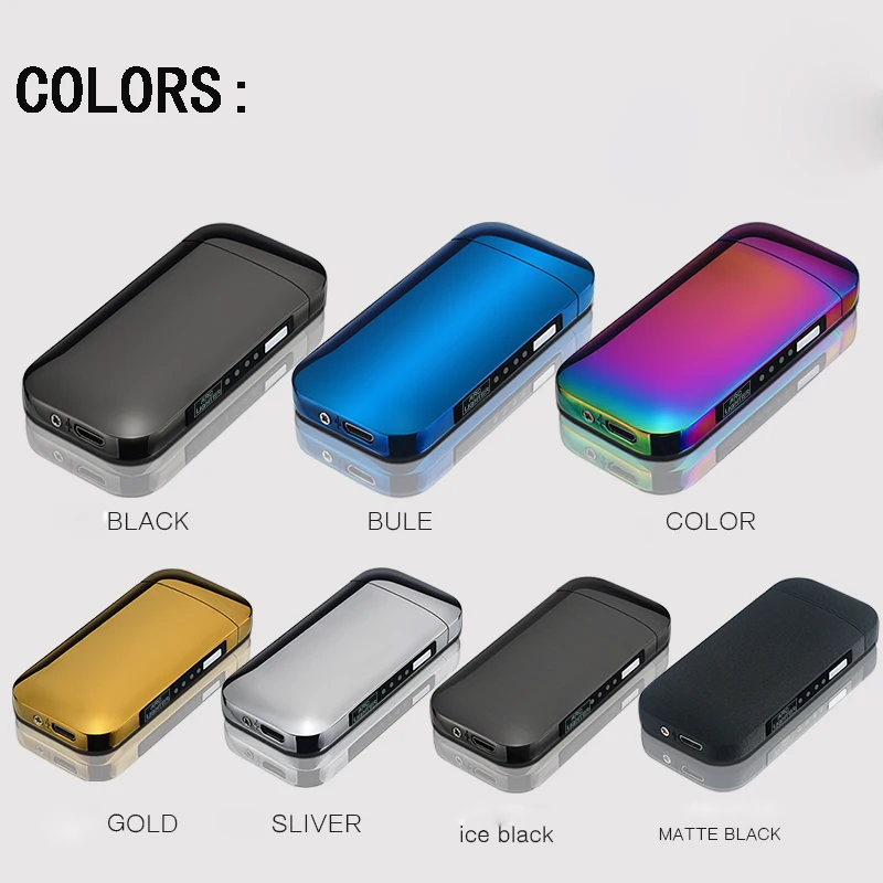 Electronic lighter gold lighting cigarette customize logo electric multi color usb lighter
