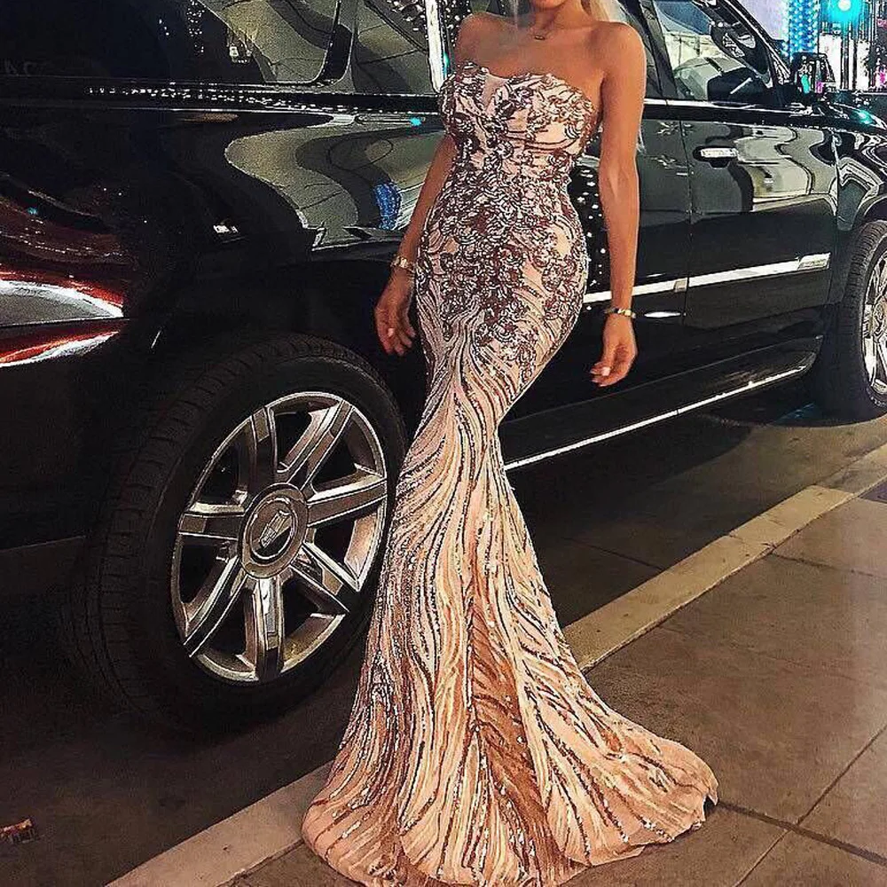 2022 new fashion sexy sequin off shoulder ball gown Turkish party women evening dresses