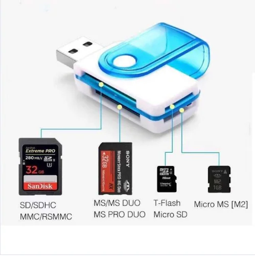 Usb 2,0 высокоскоростной Ms T-flash M2 4 в 1 кардридер для ПК мобильного телефона