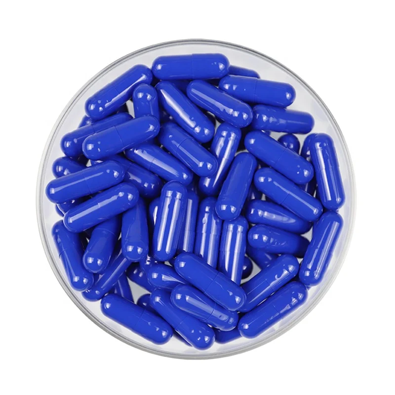 Blue color Printed Hard Gelatin empty Capsules size 00