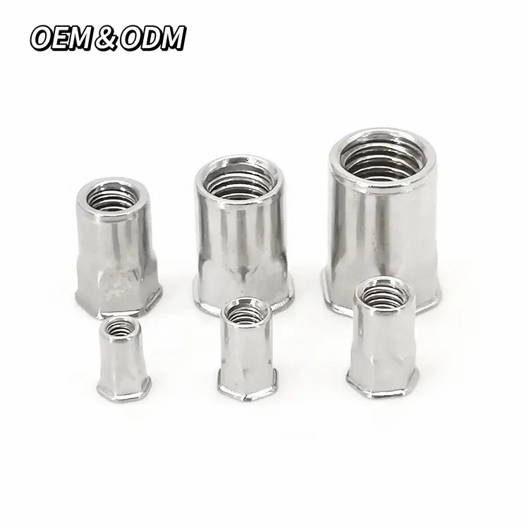 Stainless Steel M3 M4 M5 M6 Open Rivet Nut Flat Head Rivet Nuts Black Hexagon Rivet Nut