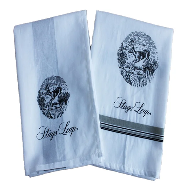Custom 100% polyester cotton white flour sack kitchen towel sublimation tea towel blank