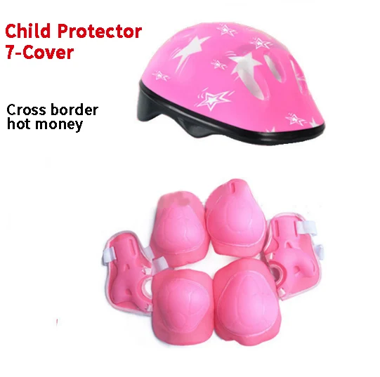 Helmet Protective Gear Roller Skates 7-piece Protective Gear Set for Kids and Roller Skating Knee Pad