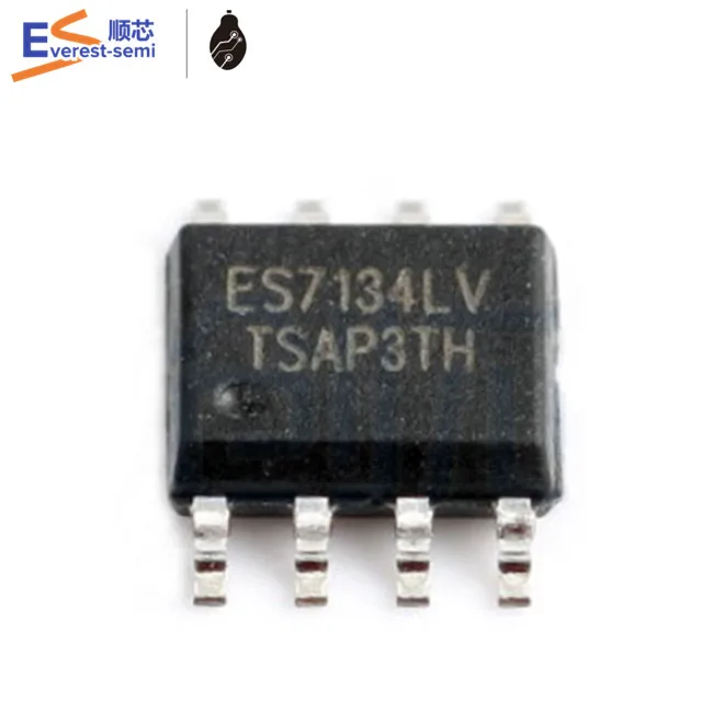 Everest-Semi  low cost 10-pin stereo DAC chip ES7134LV for PCM Audio 24-Bit 192 kHz