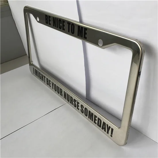 
ss 3d embossed license plate frame custom logo print car number plate frame 
