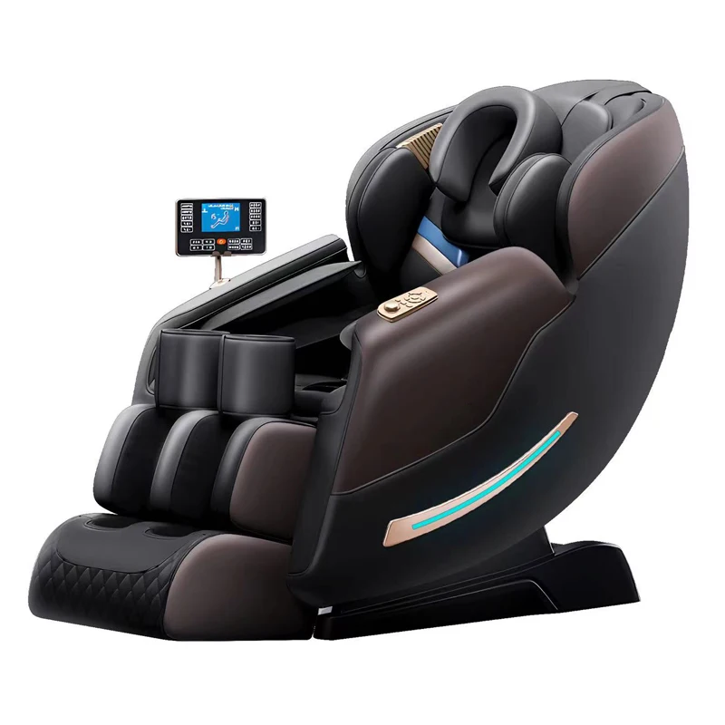 VCT Full Body Airbags Portable 4D Zero Gravity Foot Roller Smart AI Speaker Heating Leather Leg Luxury Electric Massage Chair