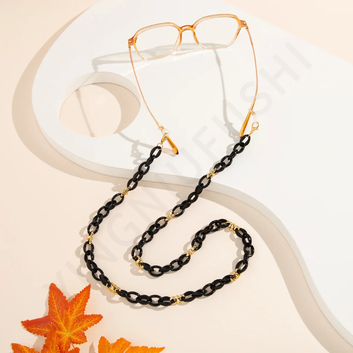 Цепочки для защиты очков от потери мужские и женские шнурок с черной акриловой пряжкой держатель
