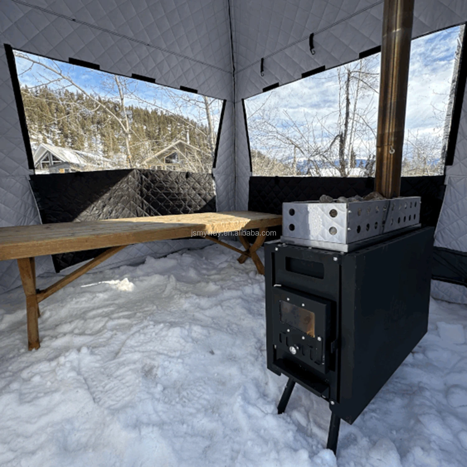 Portable 3 Person Ice Fishing Tent  Insulated Ice Fishing Shelter Thermal sauna tent