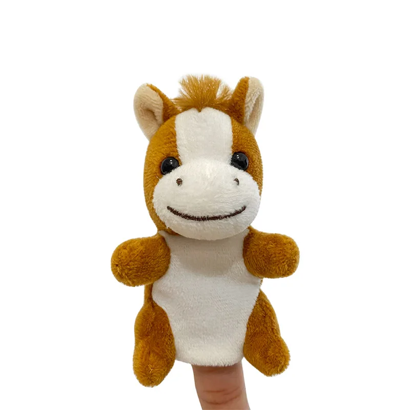 High-Quali Custom Soft Plush Animal Horse Finger Puppet Popular Educational Stuffed Toy Gift for Kids Puppets & Puppet Theaters