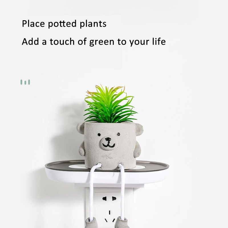 Plastic Outlet wall mounted shelf for Wifi Router Storage