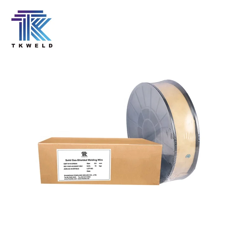 TKweld Copper Coated CO2 Protection Gas MIG Solid Cored Welding Wire ER70S-6 15kg 20kg Plastic spool OEM Customized Available
