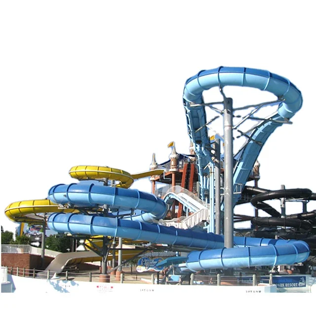 Most Popular Roller Coaster Rides For Water Park Fiberglass Water Slide Customized Factory Price 1 Years Warranty With Pool