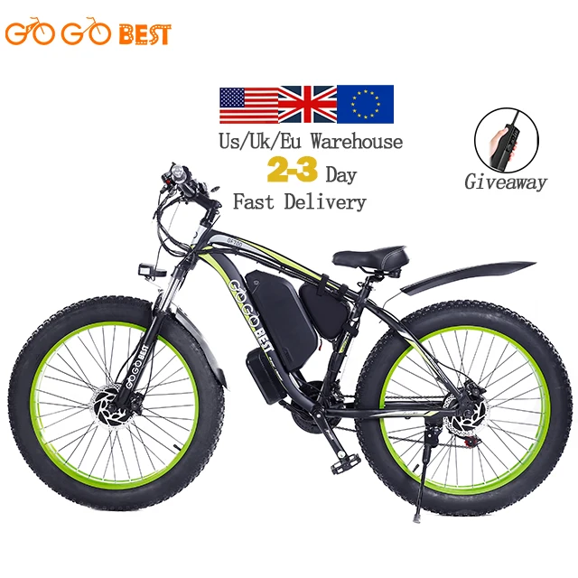 Gogobest GF700 Double Motor 2 Wheel Drive 1000W 2000w Powerful Motor 17.5ah 26 Inch Fat Tire Lithium Battery Electric Bicycle