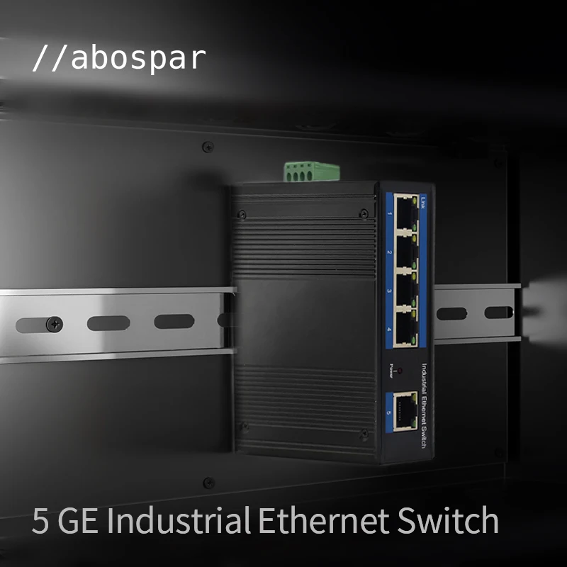 AS-ES5PG Industrial Ethernet Switch 5 ports Gigabit PoE Network Switch DC power supply Redundancy Power DIN rail Ethernet Switch