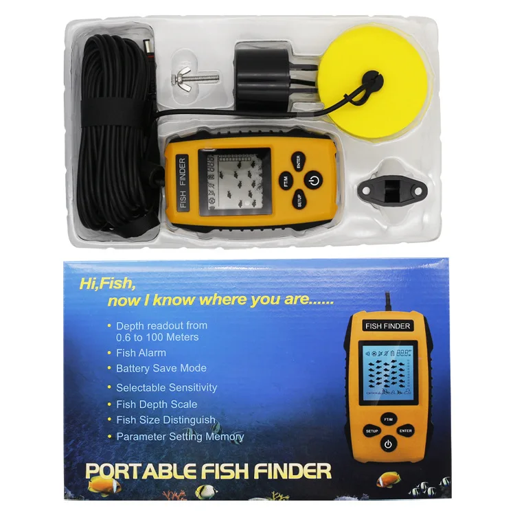Wholesale Fishing Tackle 73m Depth Portable Fish Finder Detector Sonar Fishing Sensor Alarm