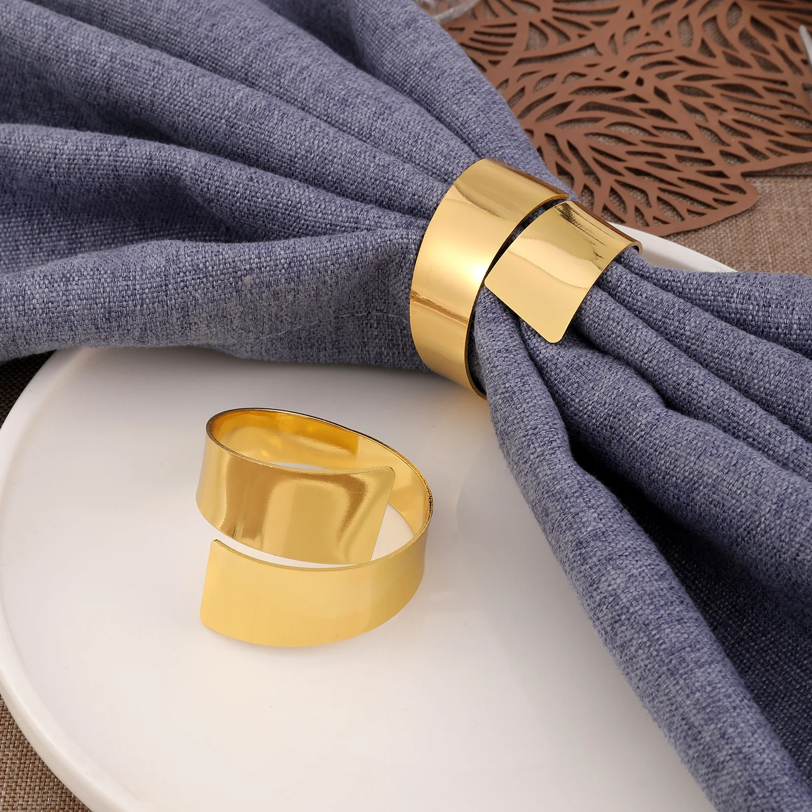 Belt Fabric Napkin Metal Napkin Ring Table Decoration Napkin Customized Size for Hotel Dinning Table Decor