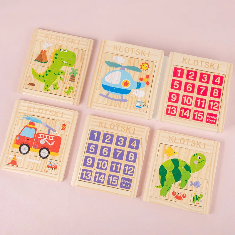 hot seller blocks Puzzle Game intelligence number slide puzzle classic wooden klotski puzzle