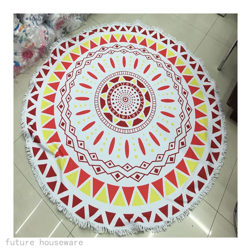 High Quality environmentally friendly flower girl jacquard microfiber printed beach towel