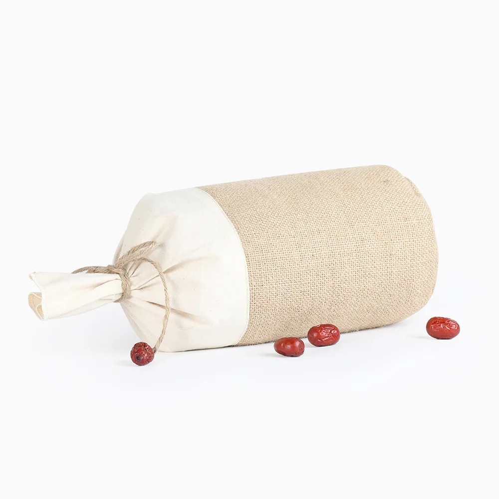 Customized OEM drawstring bag cotton canvas drawstring wine bag printed canvas rice bag