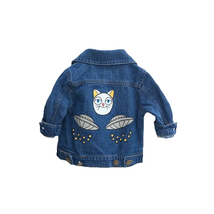 Q2-baby оптовая продажа; Одежда для малышей с животным узором; Джинсовое пальто