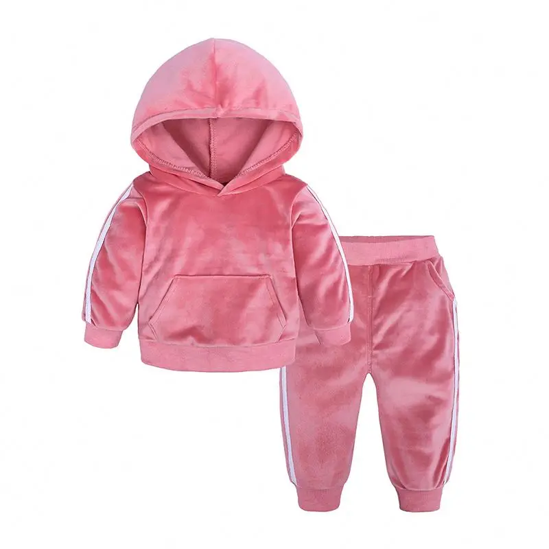 Factory High Quality Warm Long Sleeve Toddler kid Clothing Sets Winter