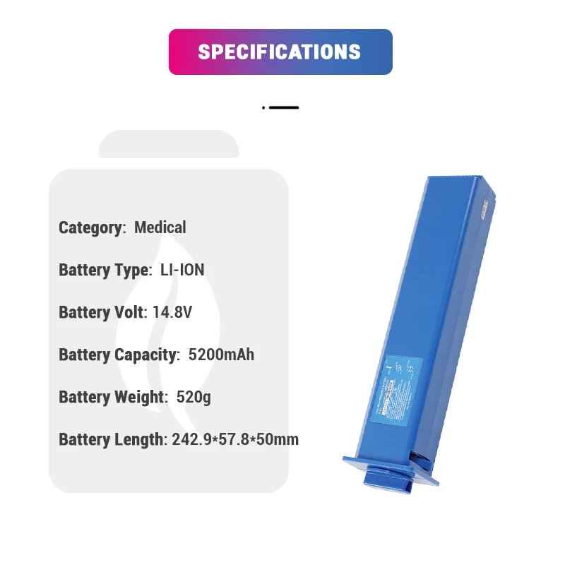 High Quality 14.8V 5200mAh V60-19000-63 Lithium-ion Rechargeable Battery Pack Smart Medical Batteries For Flight 60 Ventilators