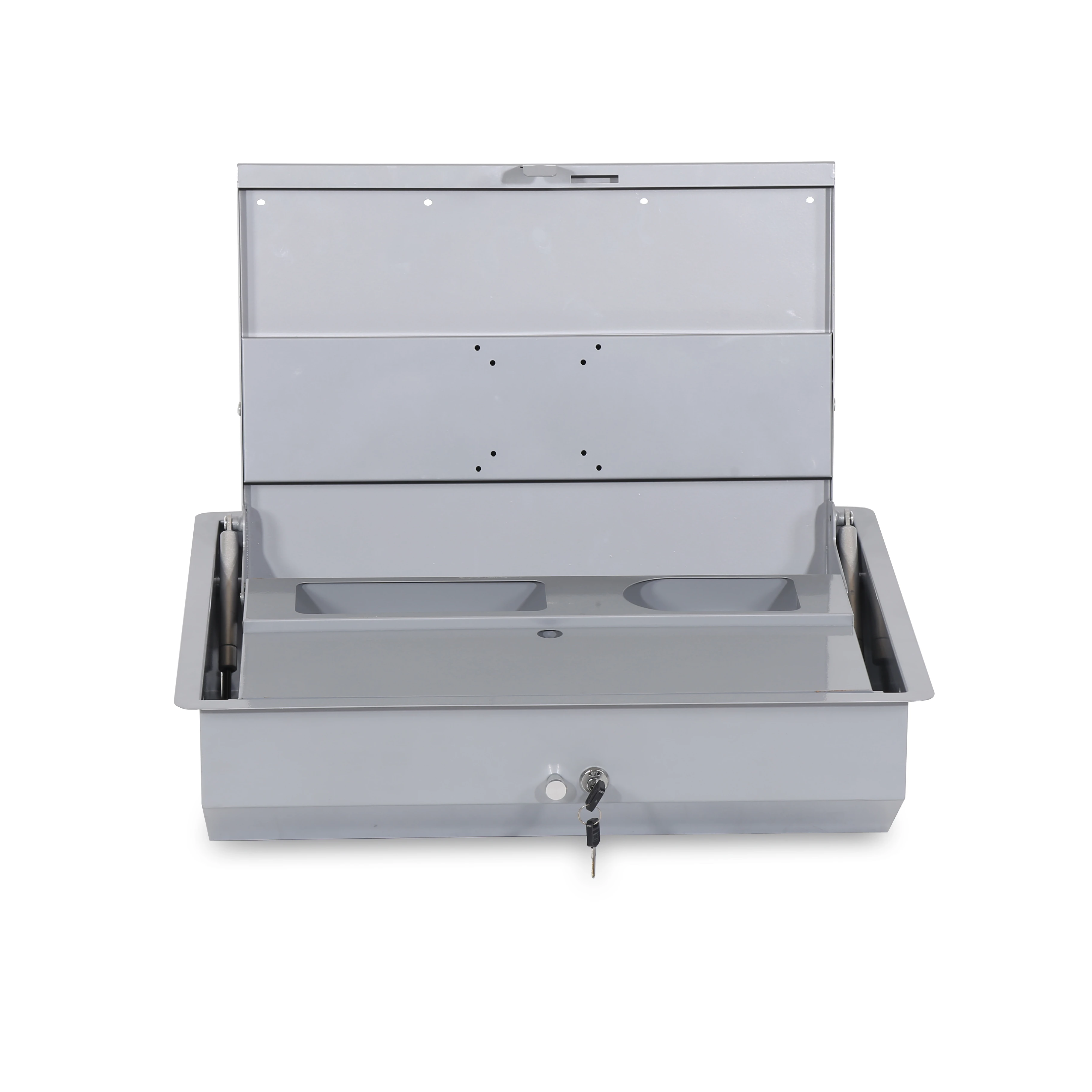 Wholesale  Flip Up School Locked Safe Table Flip Safe Computer case Manual Safe Box Metal Flip Pc Desk Hide Away Computer Desk