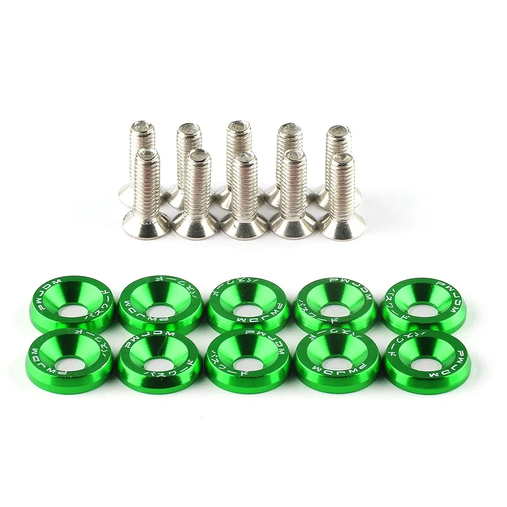 Anodized Color Countersunk Fasteners Set Car Modification Password JDM Aluminum M6 M8 Fender Washers With Bolts