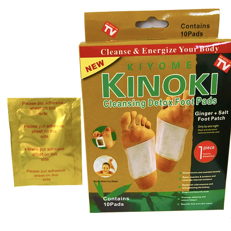 Kinoki Detox Foot Patches Pads Relieve Body Toxins Cleanse&Energize Herbal Adhesive Hot Foot Massager 10 Pads+