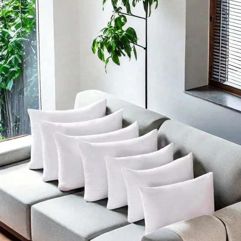 Super comfortable and soft feather pillow core: made of anti-bacterial and anti-mite cotton fabric