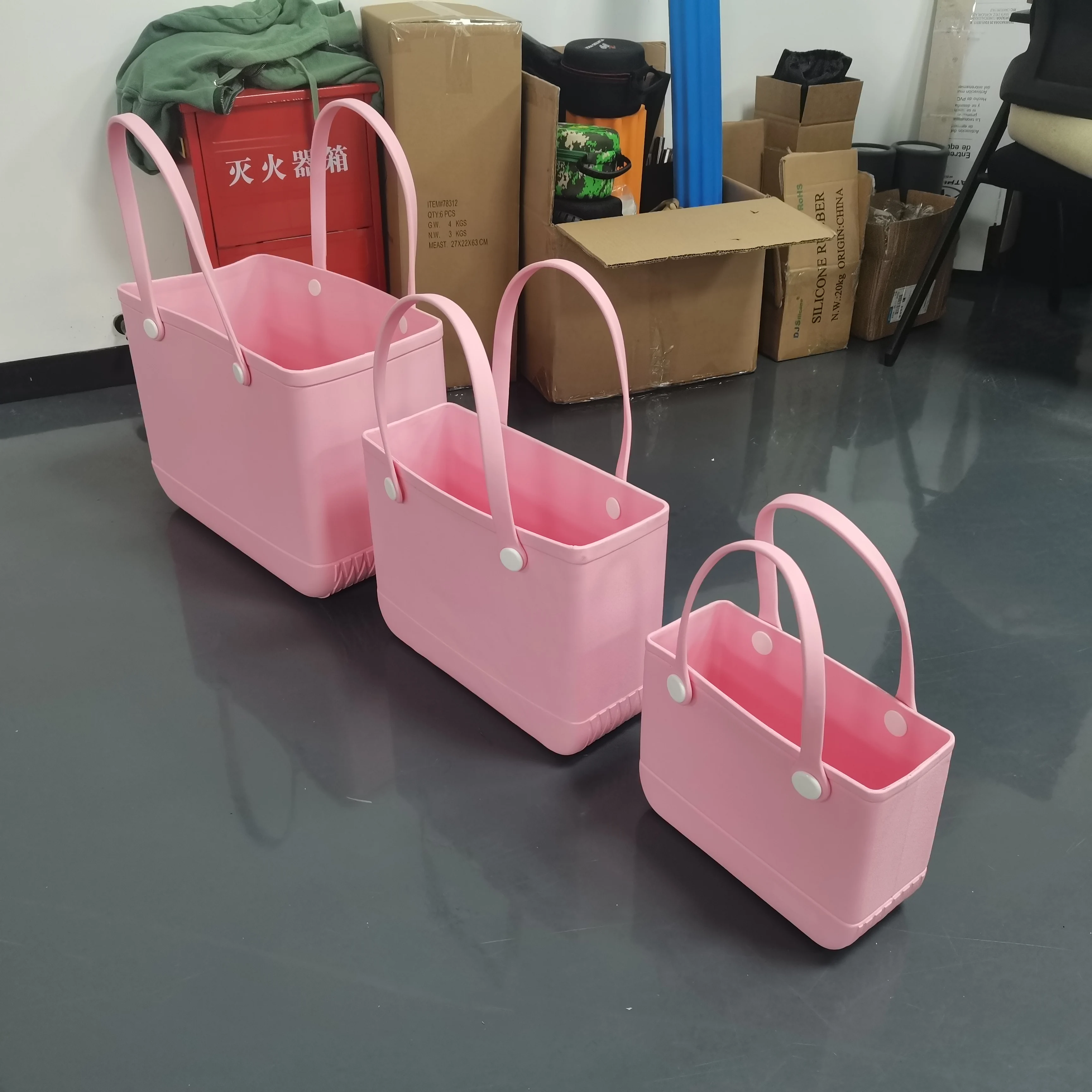 Huayi Simple Modern Beach Bag Rubber Tote | Waterproof Large Tote Bag with Zipper Pocket for Beach, Pool Boat,