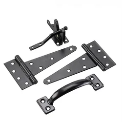 Black Decorative Wood Fence Gate Kit Stainless Steel Garden Fence Accessories Fence Hardware