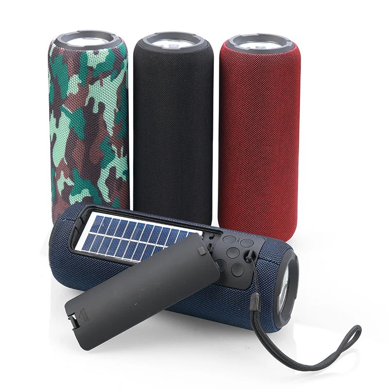 2021 hight quality mini studio solar panel speakers with led light mp3 player wirelessw portable outdoor speaker for BT