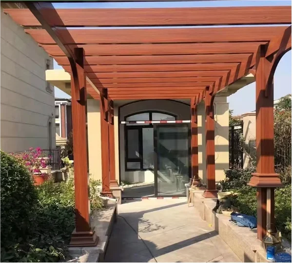 Light Steel Structure Retro Garden Pavilion Outdoor Courtyard Corridor Aluminum Alloy Grain Rack Decorative Feature Product