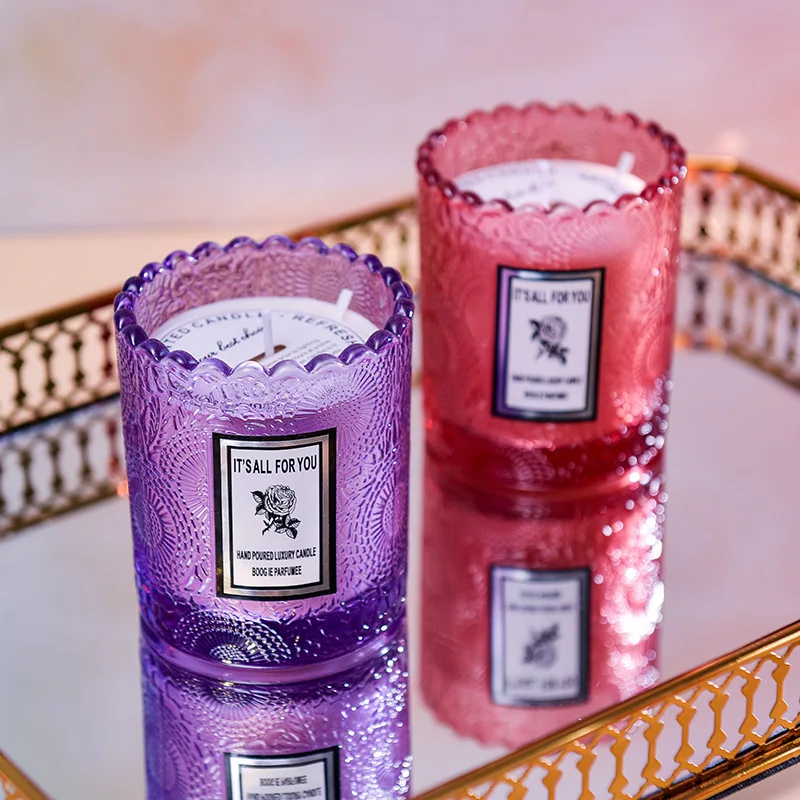 Wholesale Scented Candle gift set sunflower glass bottle Smoke-free candle keeping air fresh for home decoration