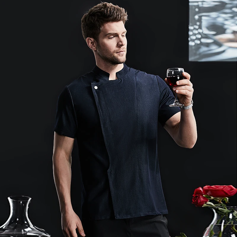 Factory Supply Twill Fabric Chef Uniform Uniform OEM Service Buttons Chef Coat Uniform