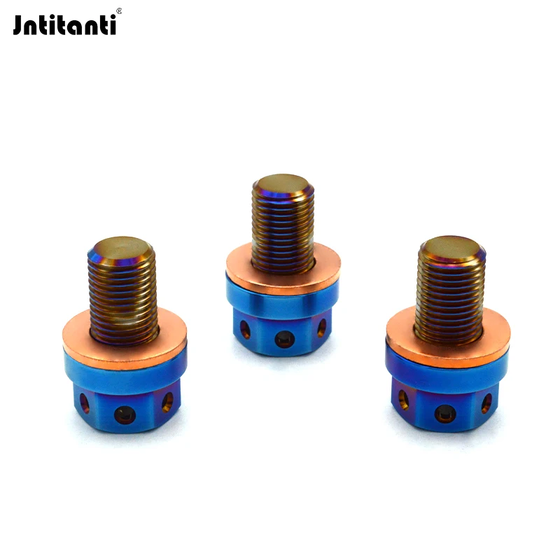Jntitanti Drilled Hex Gr.5 Titanium Alloy Oil Drain Plug Ti-6Al-4V Auto Engine Gear Oil Drain Plug M12x1.25 with Magnetic