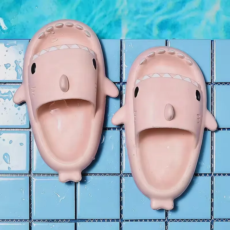 2024 New Hot Sale Summer Waterproof EVA Kids Shark Sandals Children Candy Color Funny Slides Cartoon Home Slippers for Kids